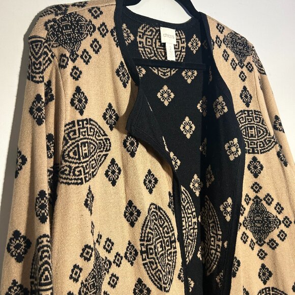 Chico's Petunia Placed-Pattern Cardigan Size 12/Large (Chico's 2) - Picture 7 of 16